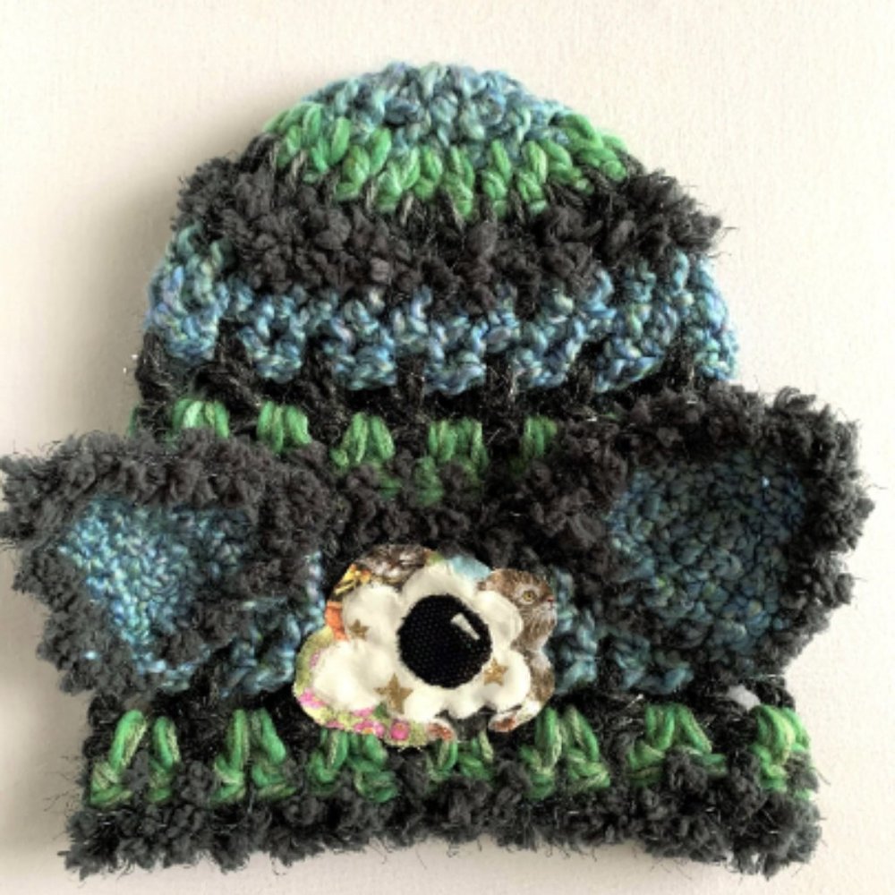 Third Eye Crochet Beanie with Animal Ears